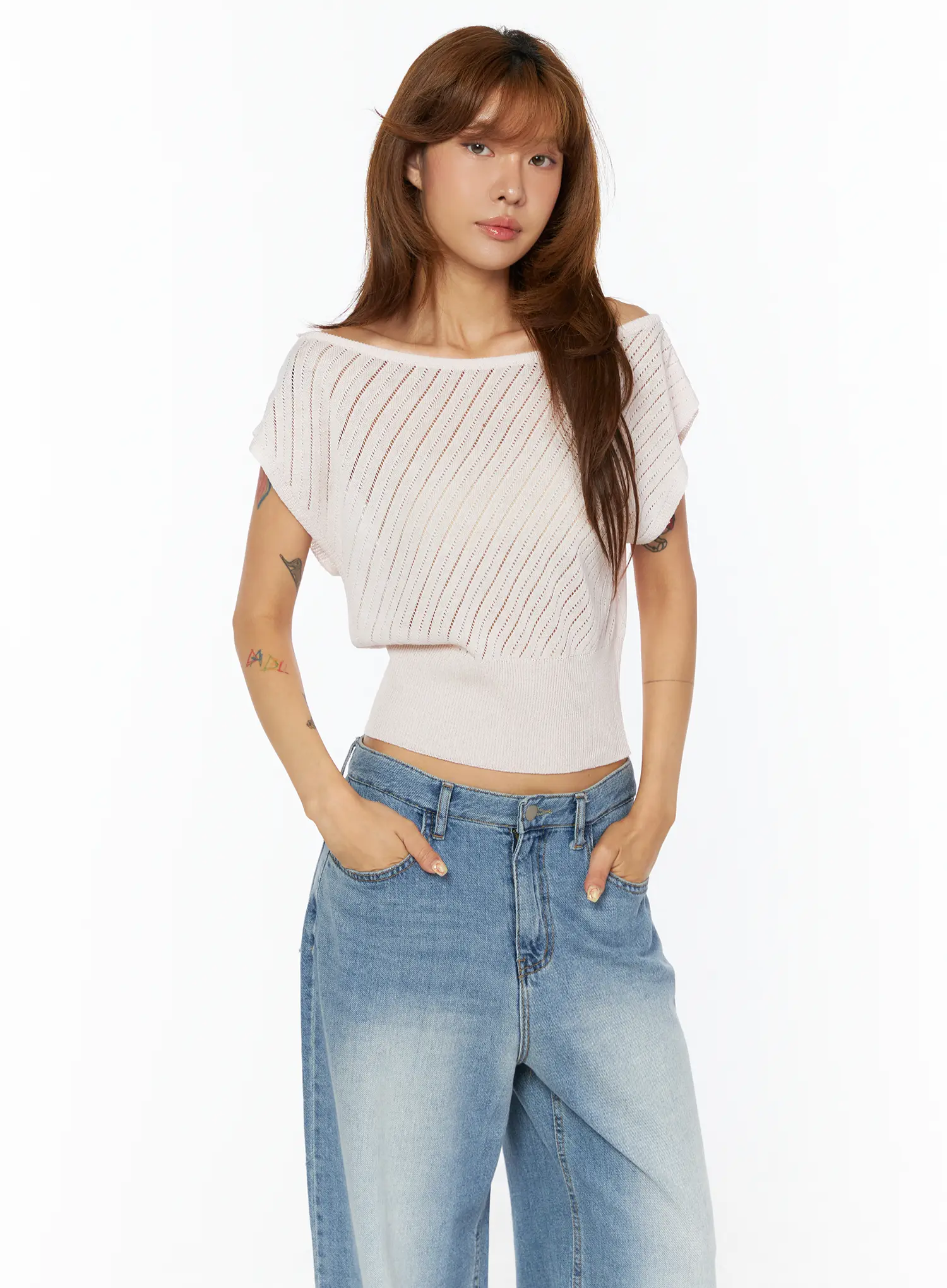 Chic Off-Shoulder Knit Top CU517 - Image 4