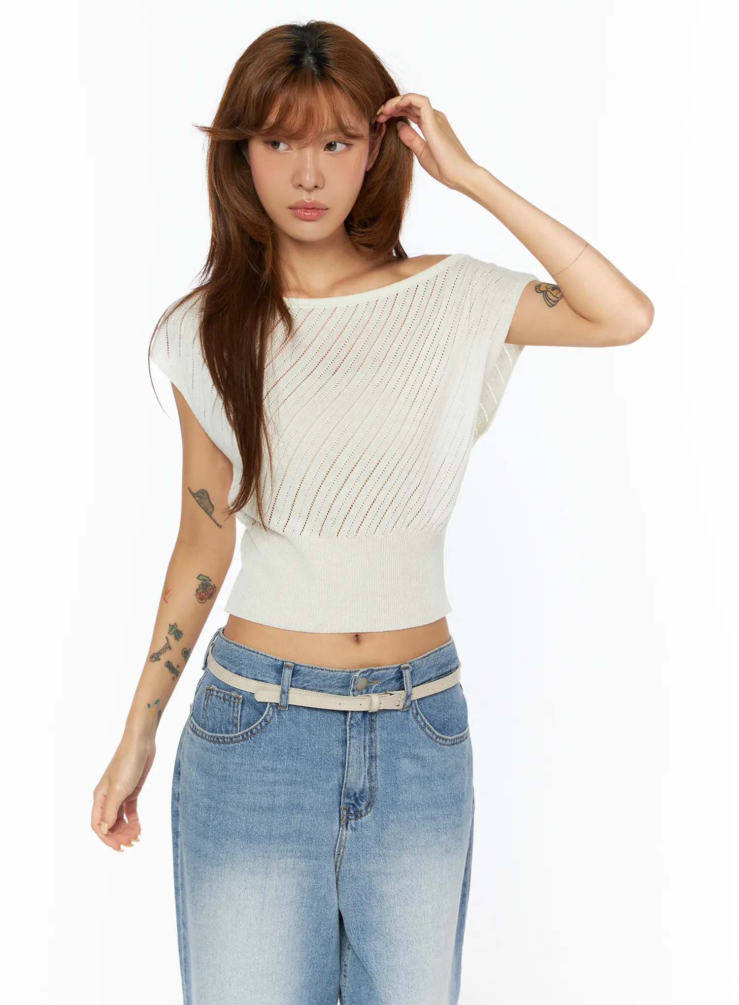 Chic Off-Shoulder Knit Top CU517 - Image 7