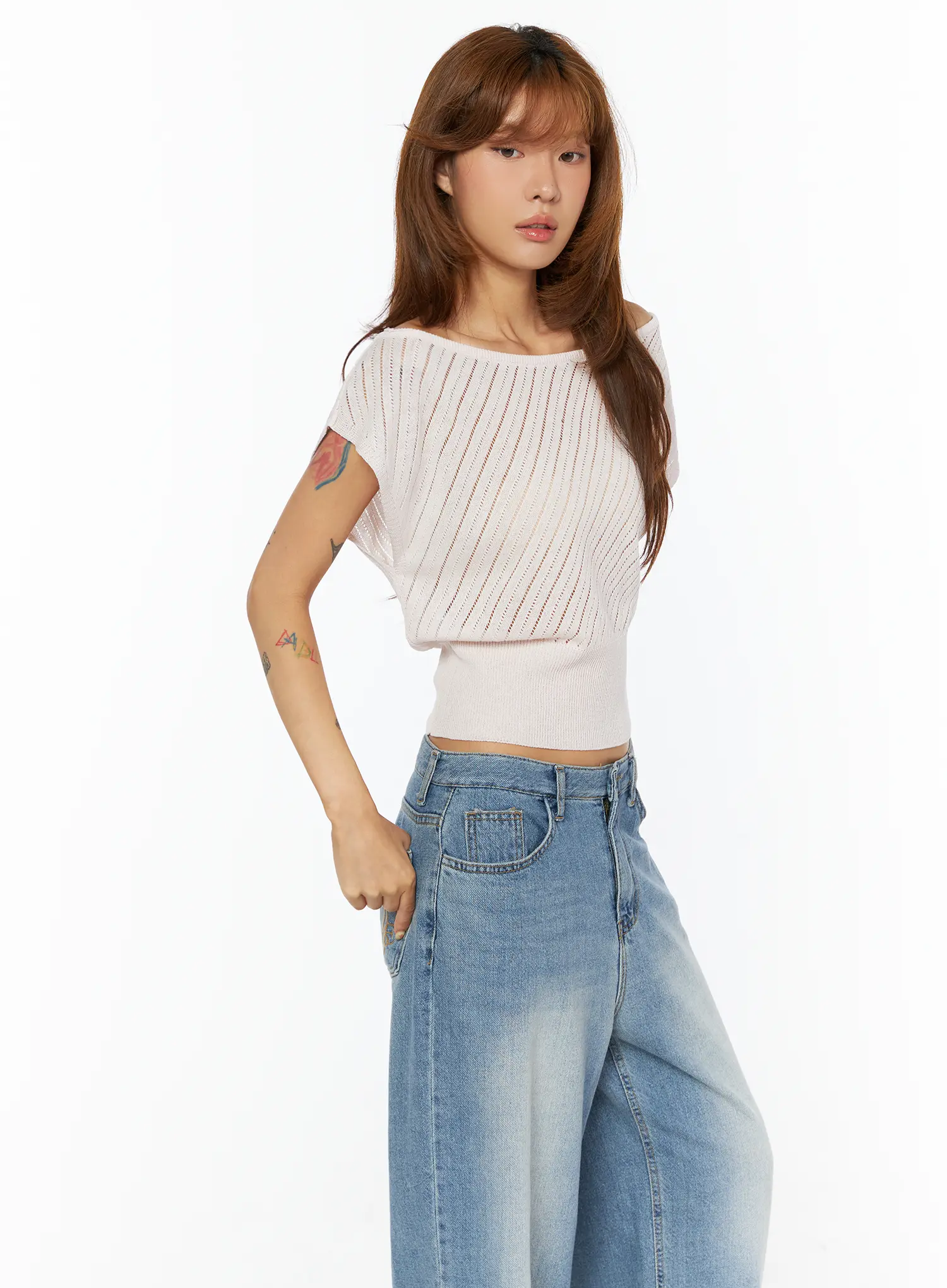 Chic Off-Shoulder Knit Top CU517 - Image 8