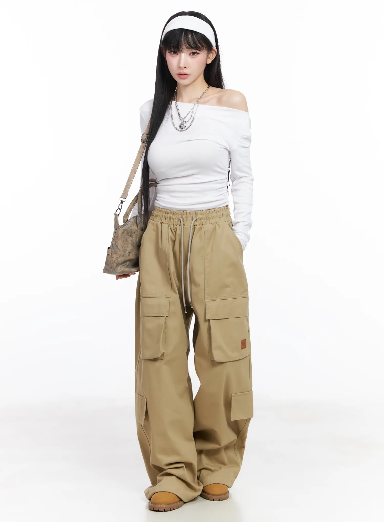 Chic Off-Shoulder Shirred Blouse CF519