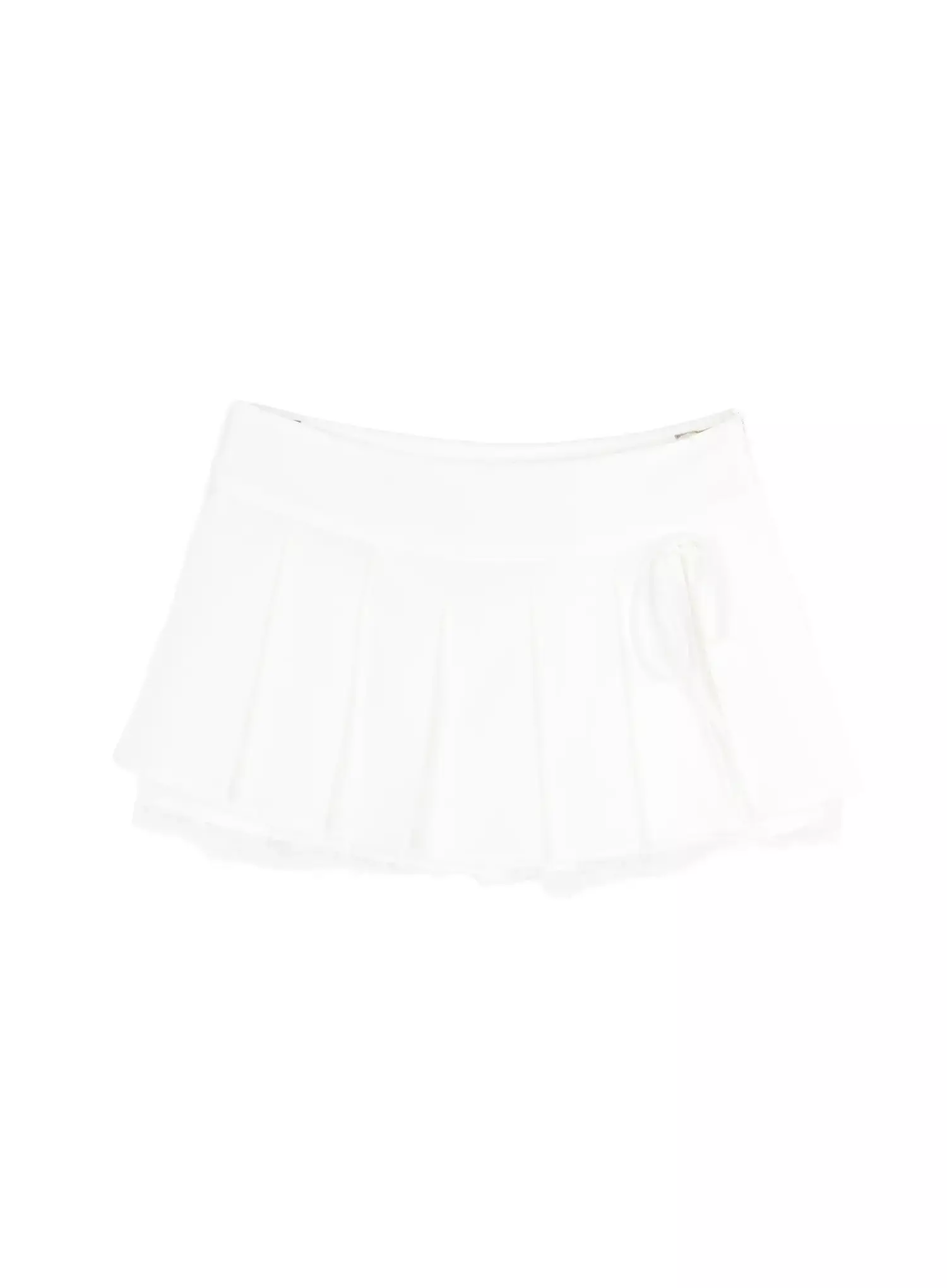 Chic Pleated Ribbon Lace Trim Mini Skirt IU518 - Image 15