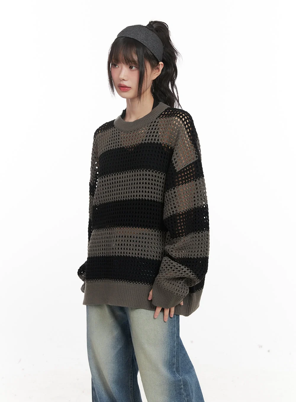 Chic Striped Mesh Sweater CJ524 - Image 6