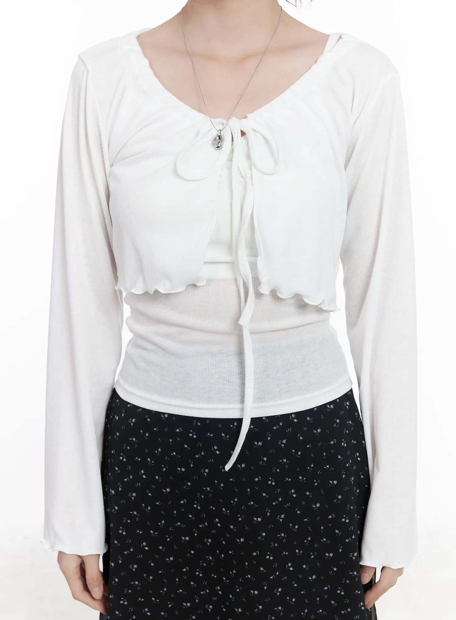 Chic Tie-Front Cardigan Set CA510 - Image 4