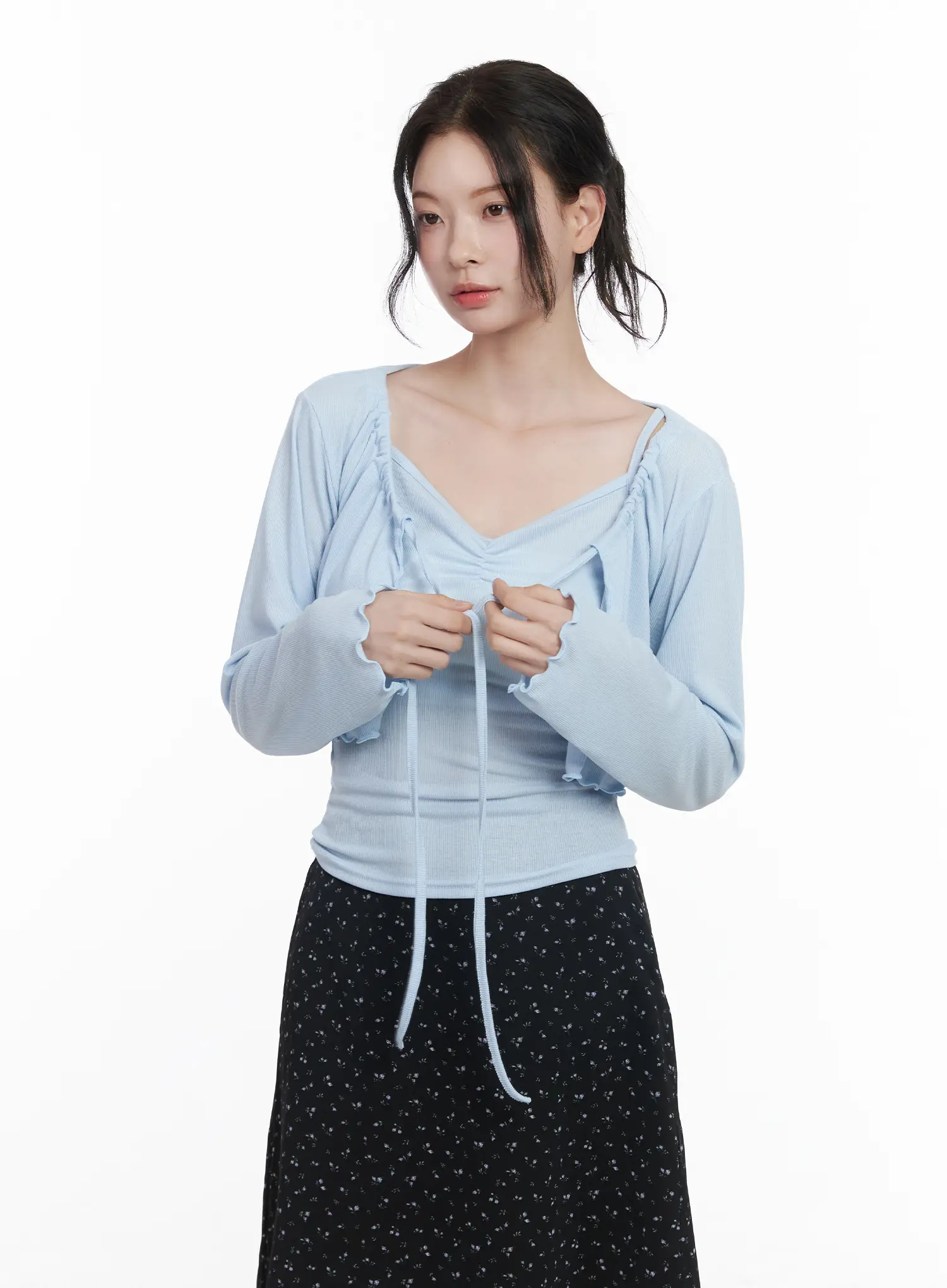 Chic Tie-Front Cardigan Set CA510 - Image 6