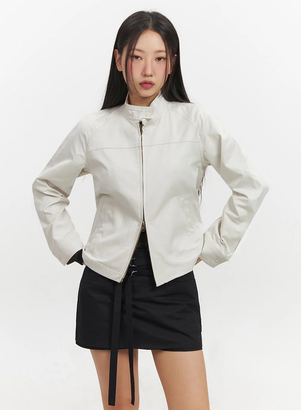 Chic Zip-up Long Sleeve Jacket IF510 - Image 15