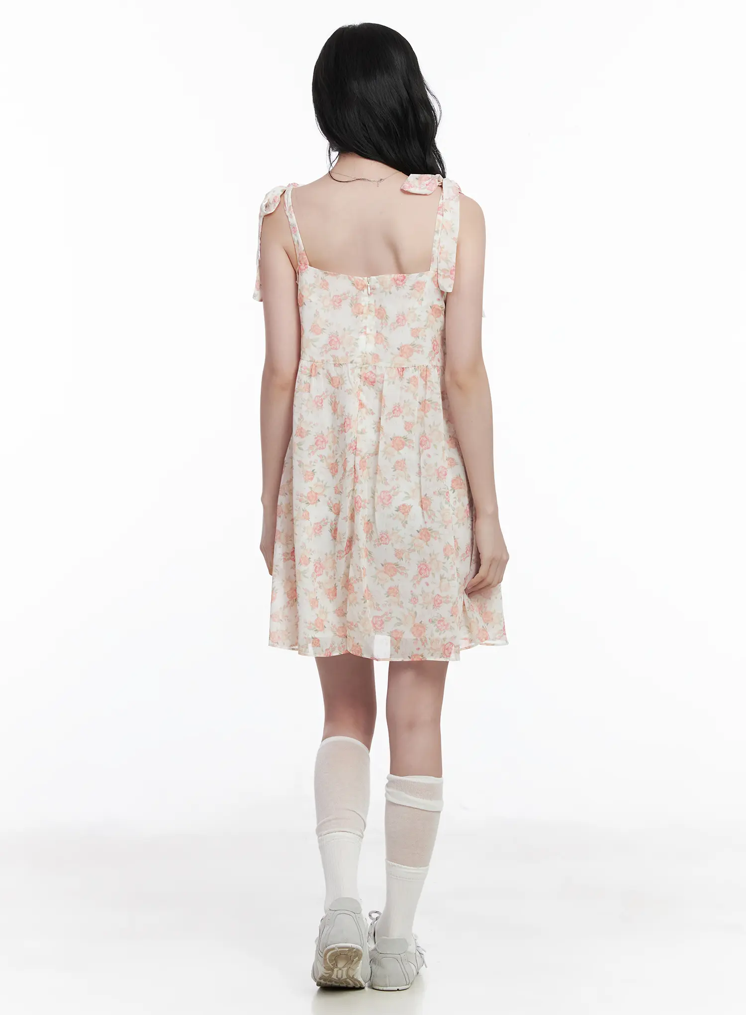 Chiffon Floral Tie Strap Mini Dress CA509 - Image 10