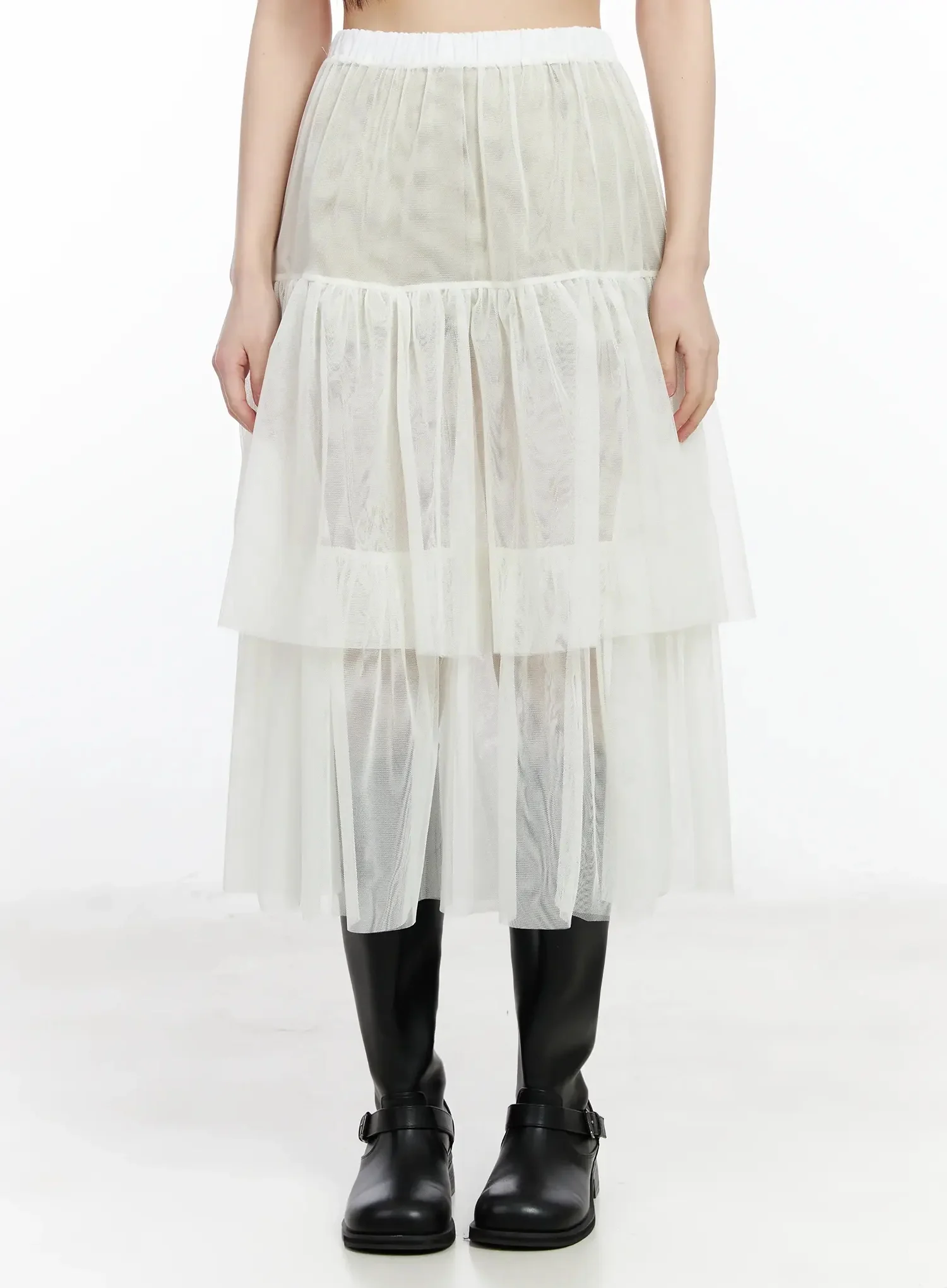 Chiffon Layered Midi Skirt IM523