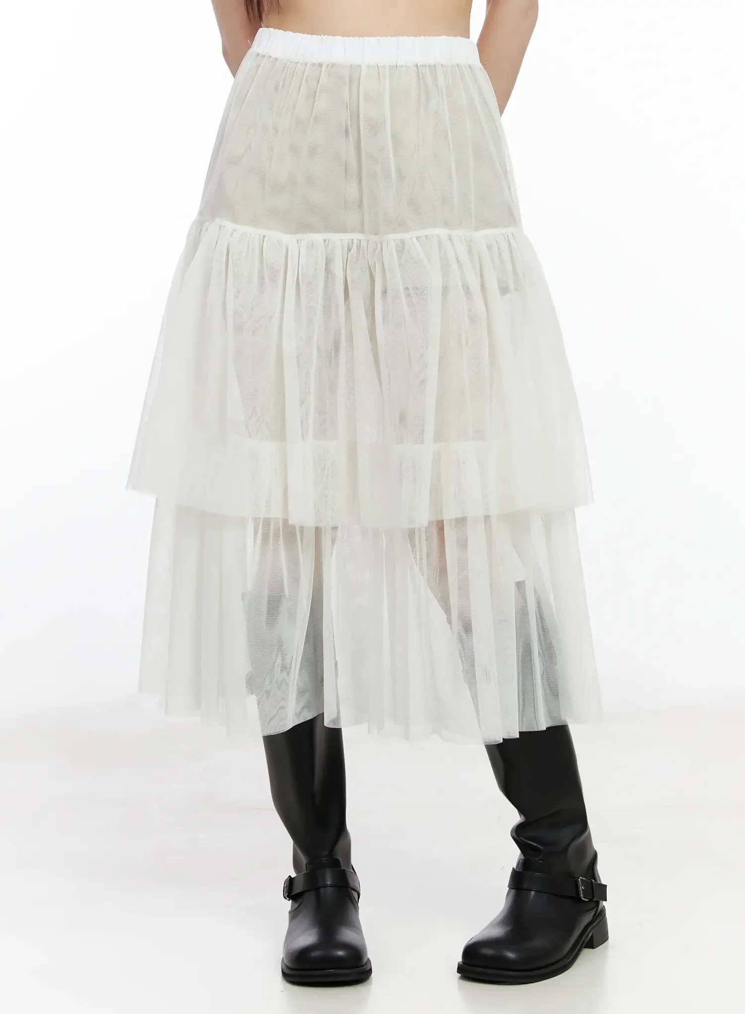 Chiffon Layered Midi Skirt IM523 - Image 9