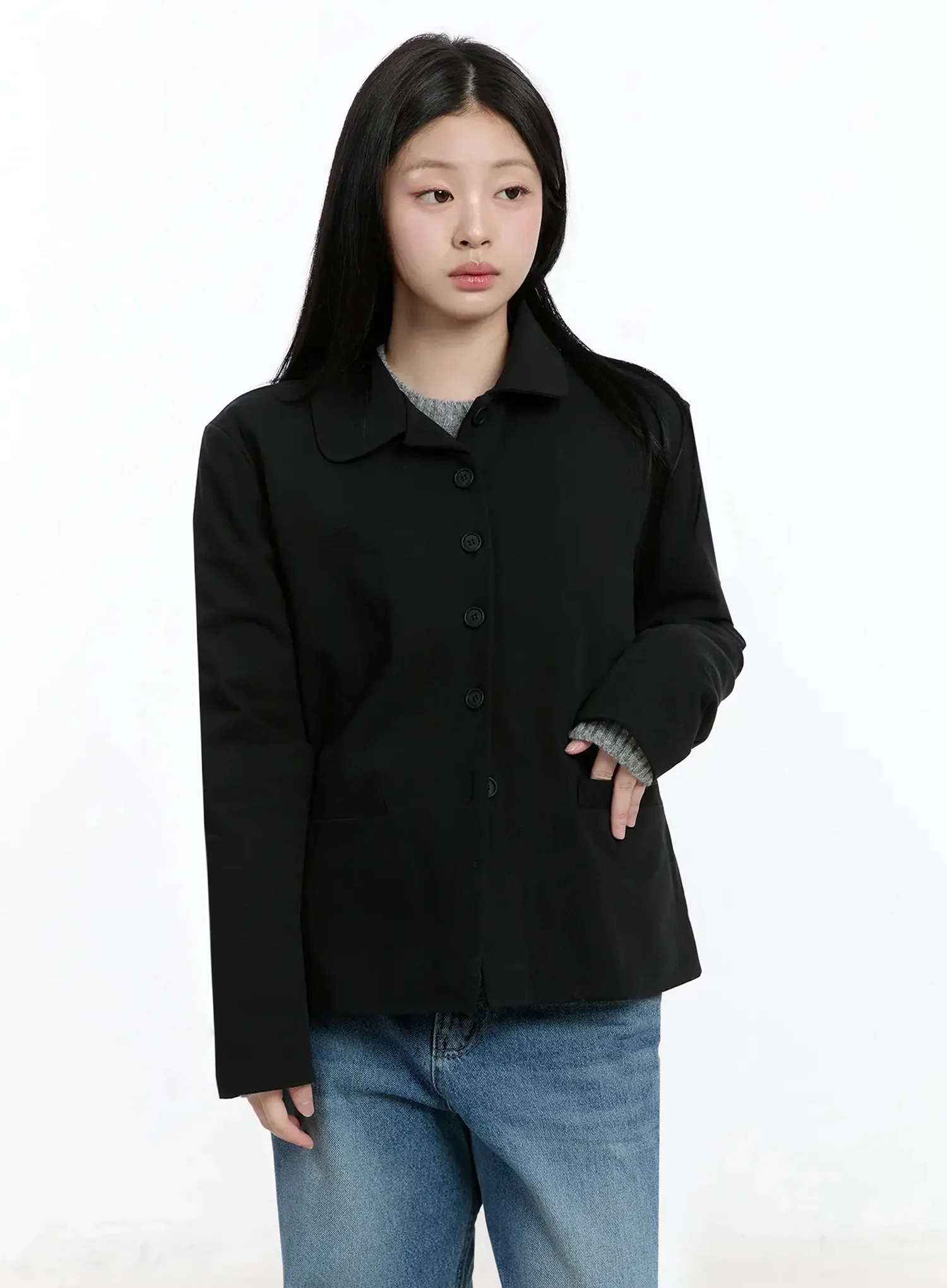 Classic Button-Up Blazer IM519 - Image 7