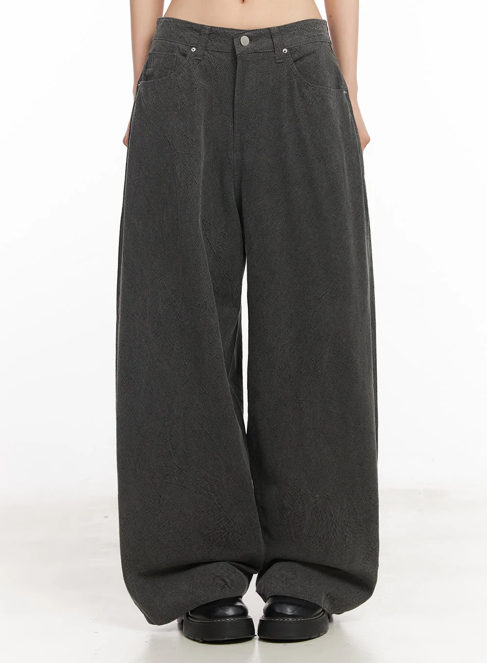 Classic Cotton Wide-Leg Pants IY529 - Image 5