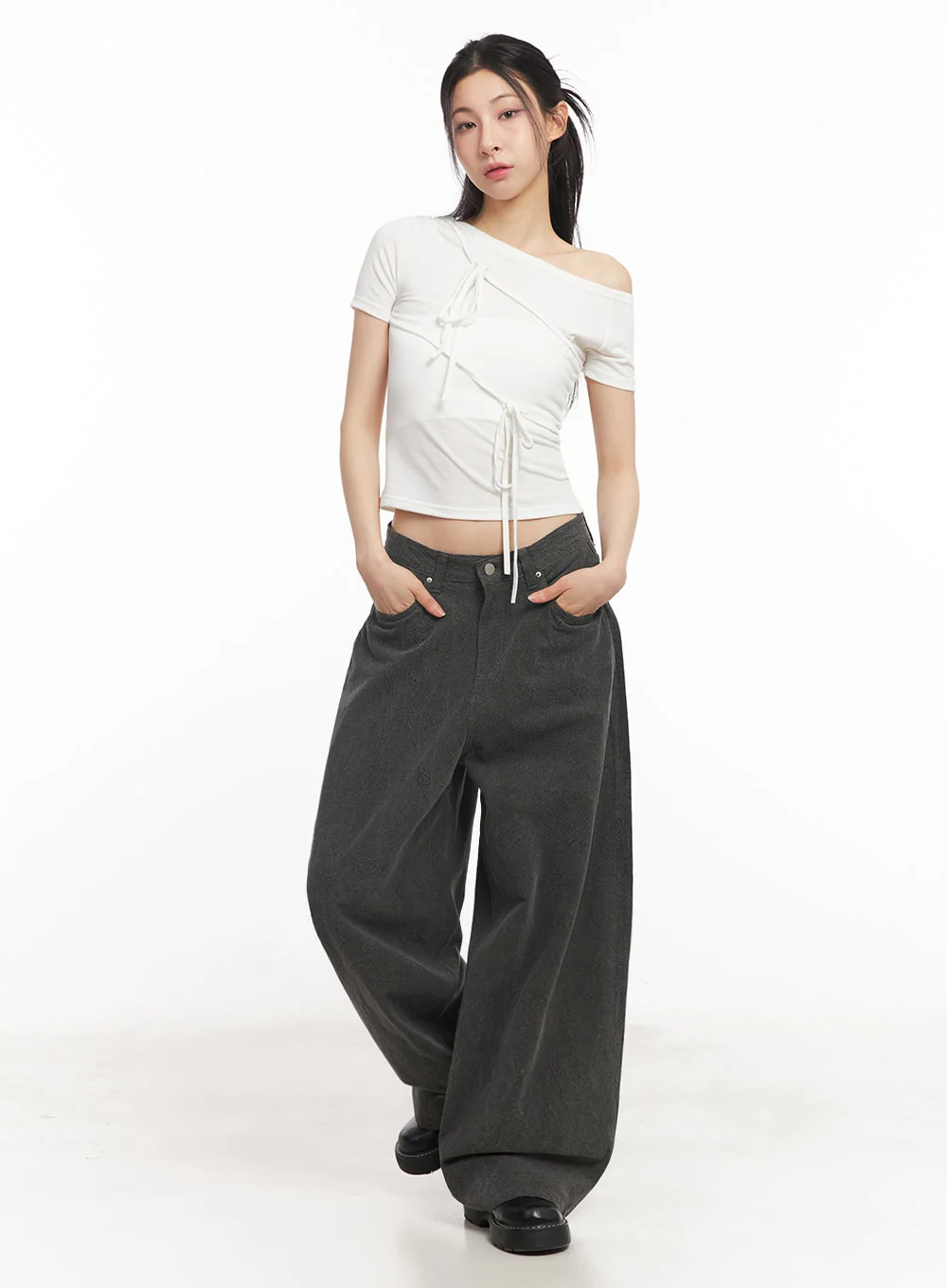 Classic Cotton Wide-Leg Pants IY529 - Image 6
