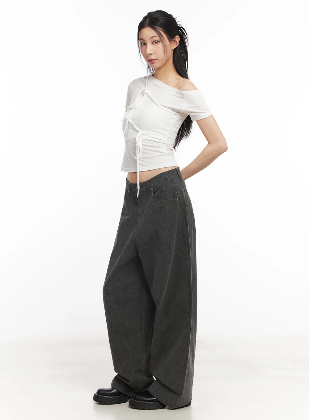Classic Cotton Wide-Leg Pants IY529 - Image 7