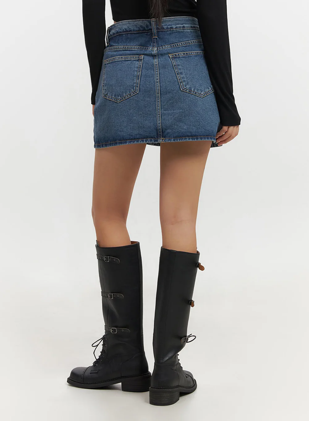 Classic Denim Washed Mini Skort IF510 - Image 10