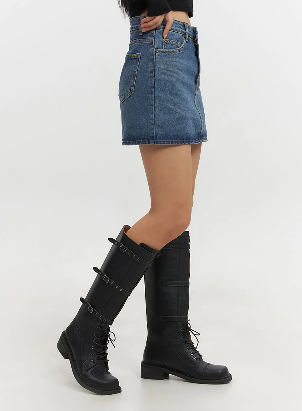 Classic Denim Washed Mini Skort IF510 - Image 6
