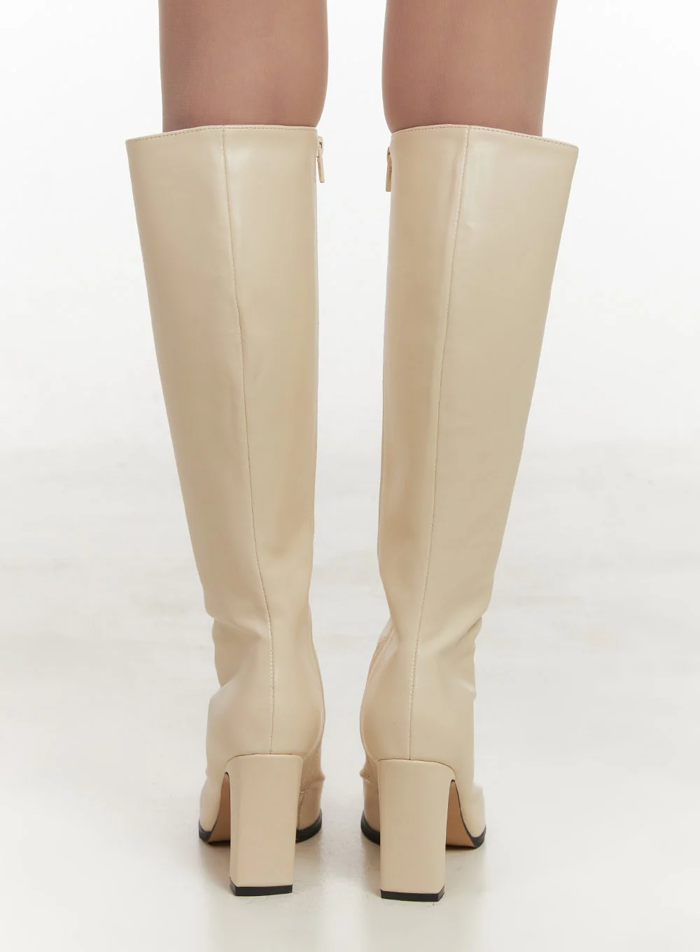 Classic Faux-Leather Knee-High Boots CJ514 - Image 5