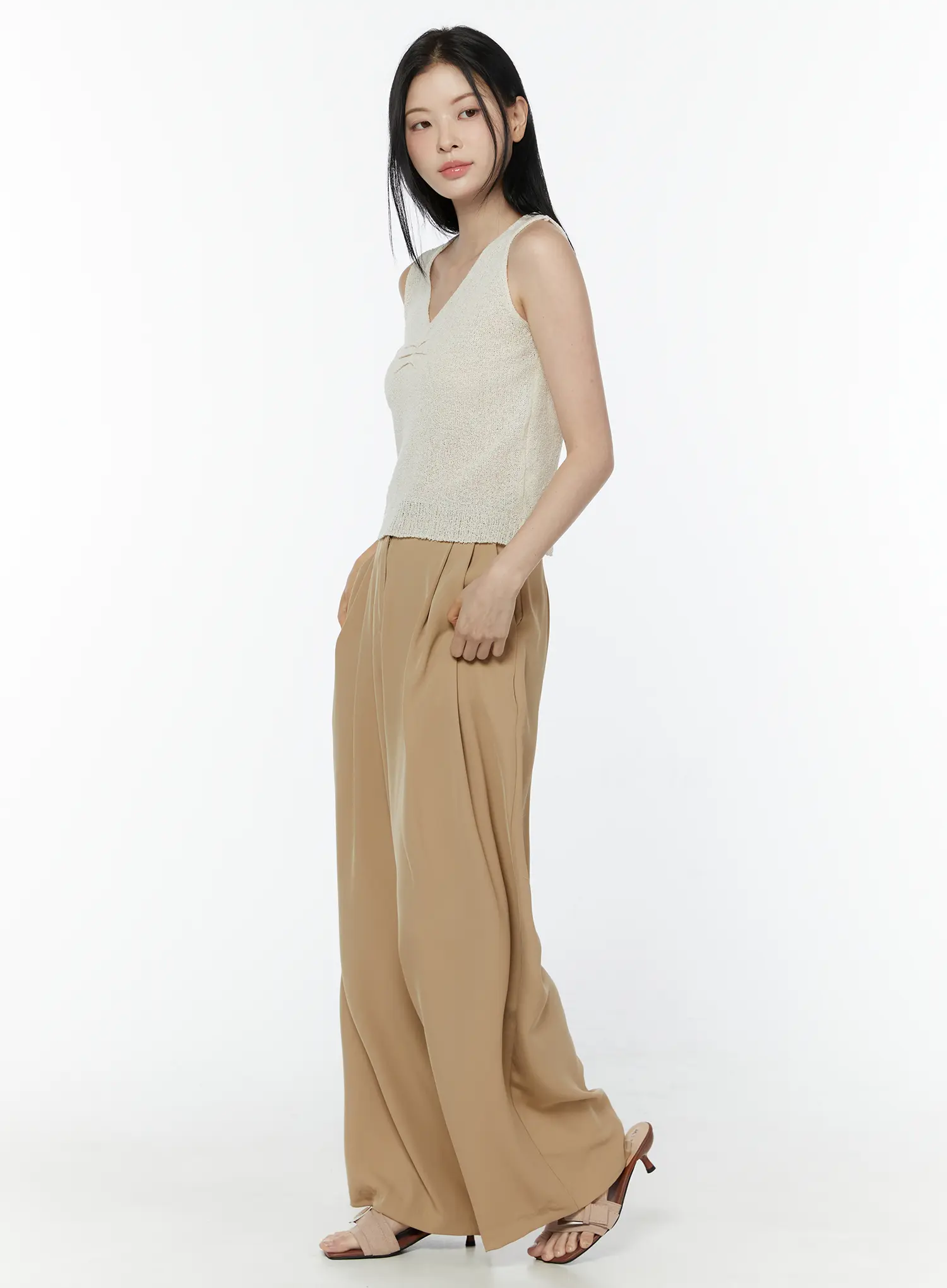 Classic High-Waist Pintuck Slacks IU503 - Image 6