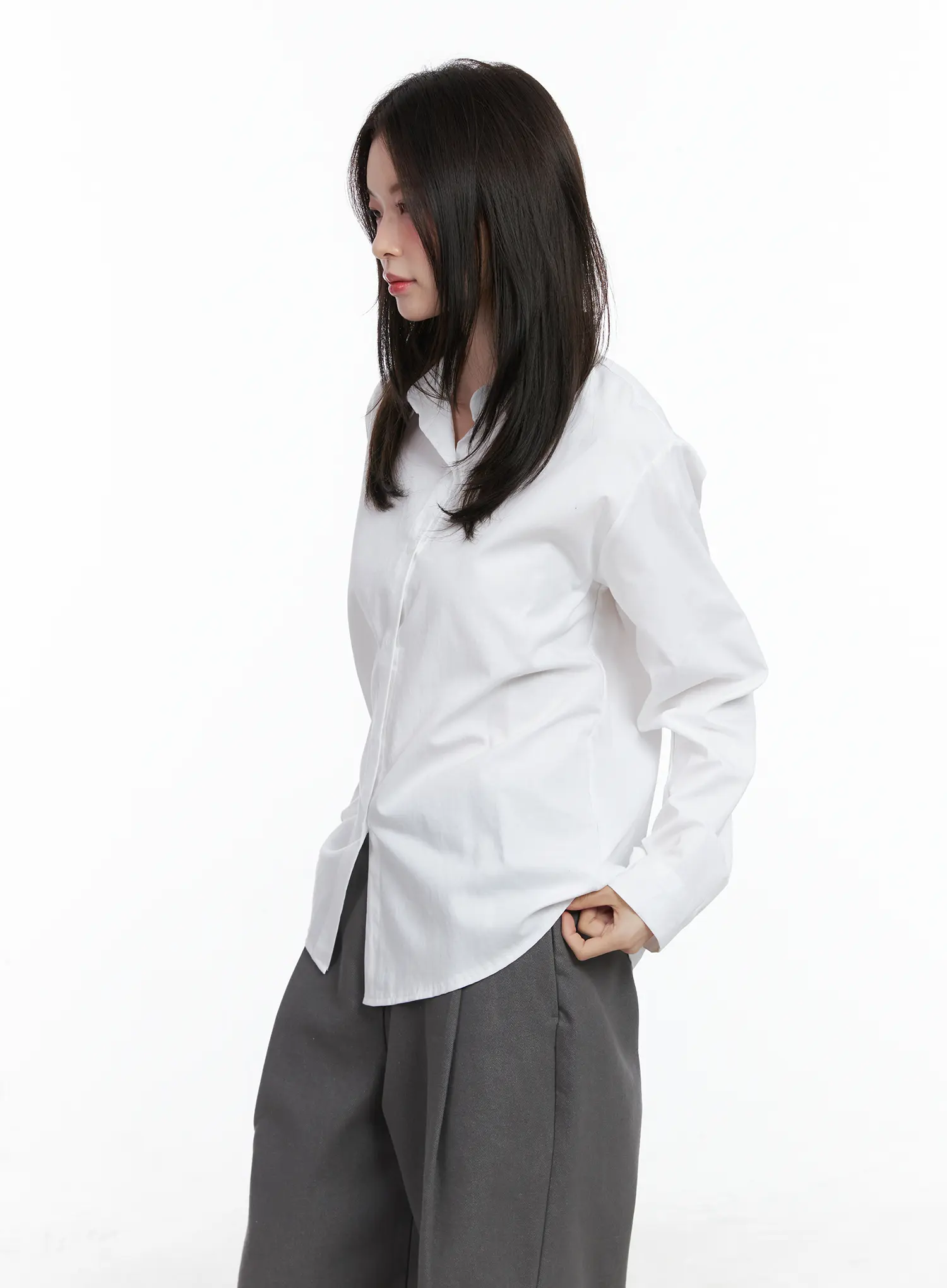 Classic Long Sleeve Button-Up Shirt CN519 - Image 5