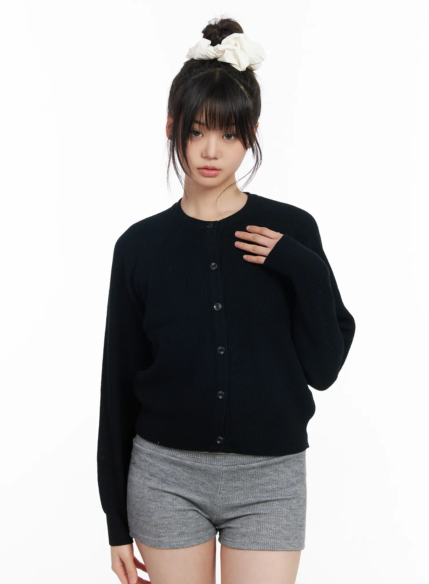 Classic Round Button-Up Cardigan CM513 - Image 11