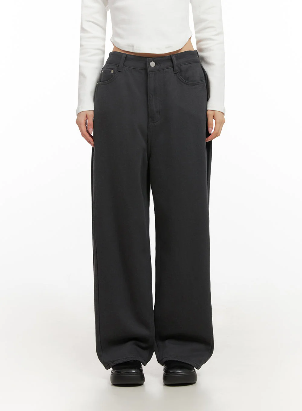 Classic Wide-Fit Cotton Pants ID431 - Image 2