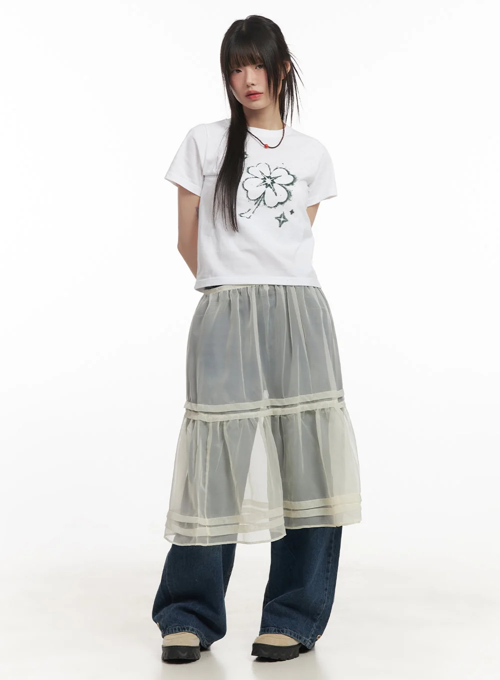 Clover Graphic Crop Top CF518 - Image 5
