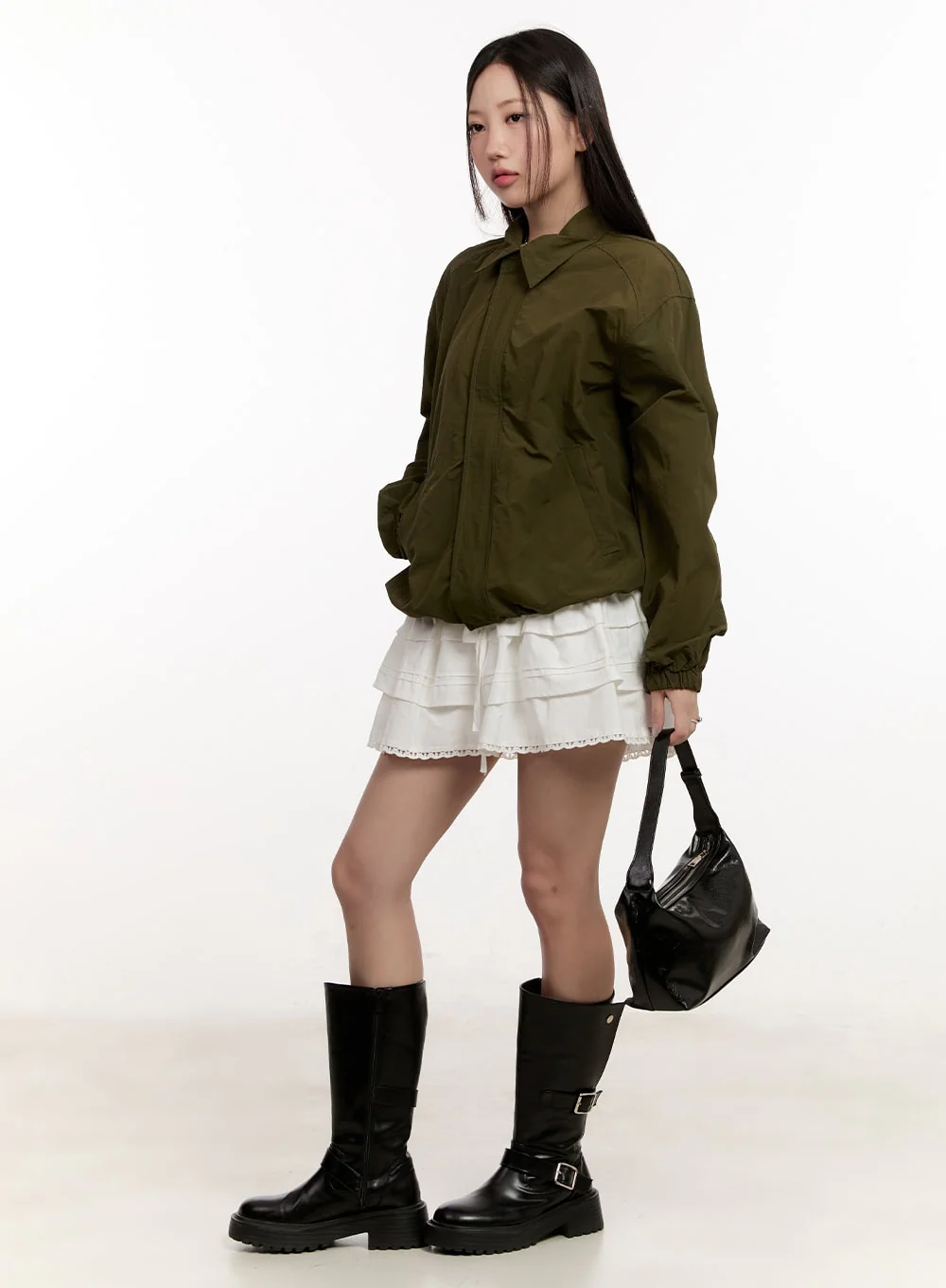 Collared Loose-Fit Windbreaker Jacket CM510 - Image 10