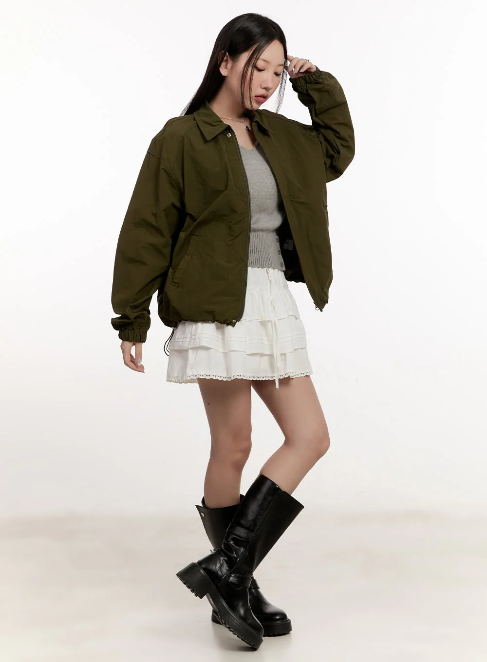 Collared Loose-Fit Windbreaker Jacket CM510 - Image 5