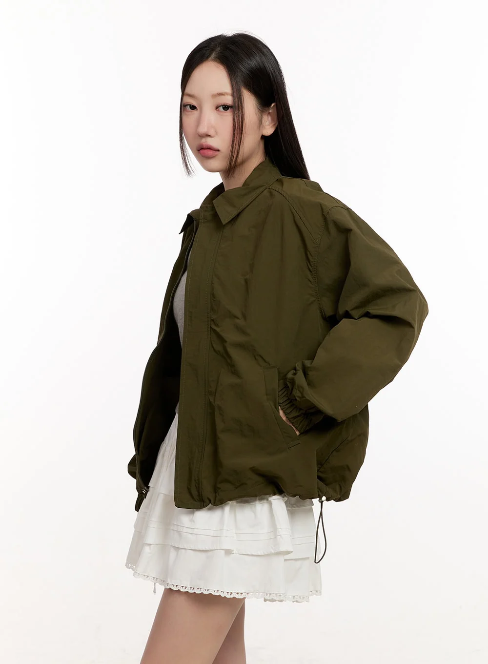 Collared Loose-Fit Windbreaker Jacket CM510 - Image 6
