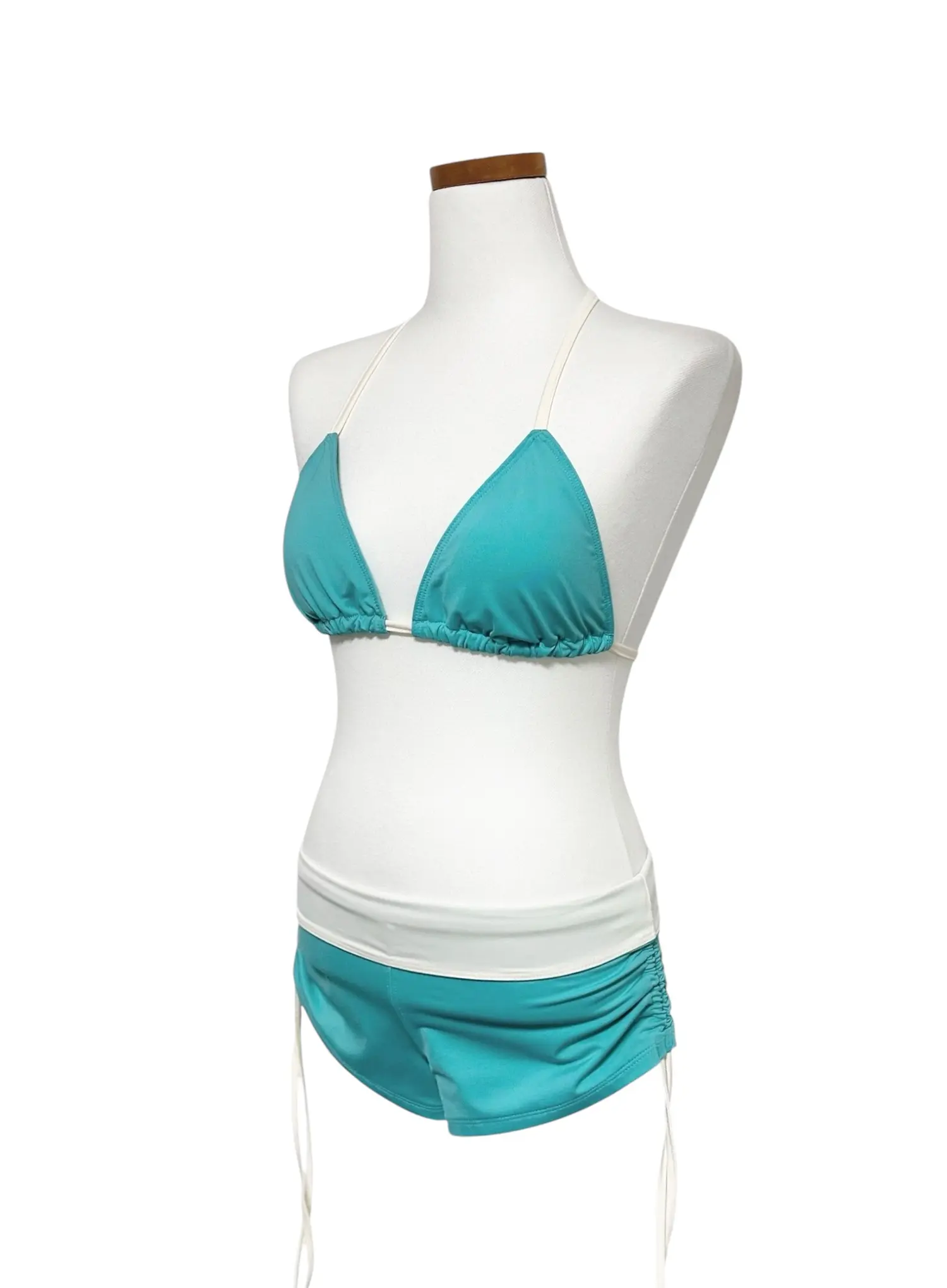Color Block Foldover Short Bikini Set IY514 - Image 5