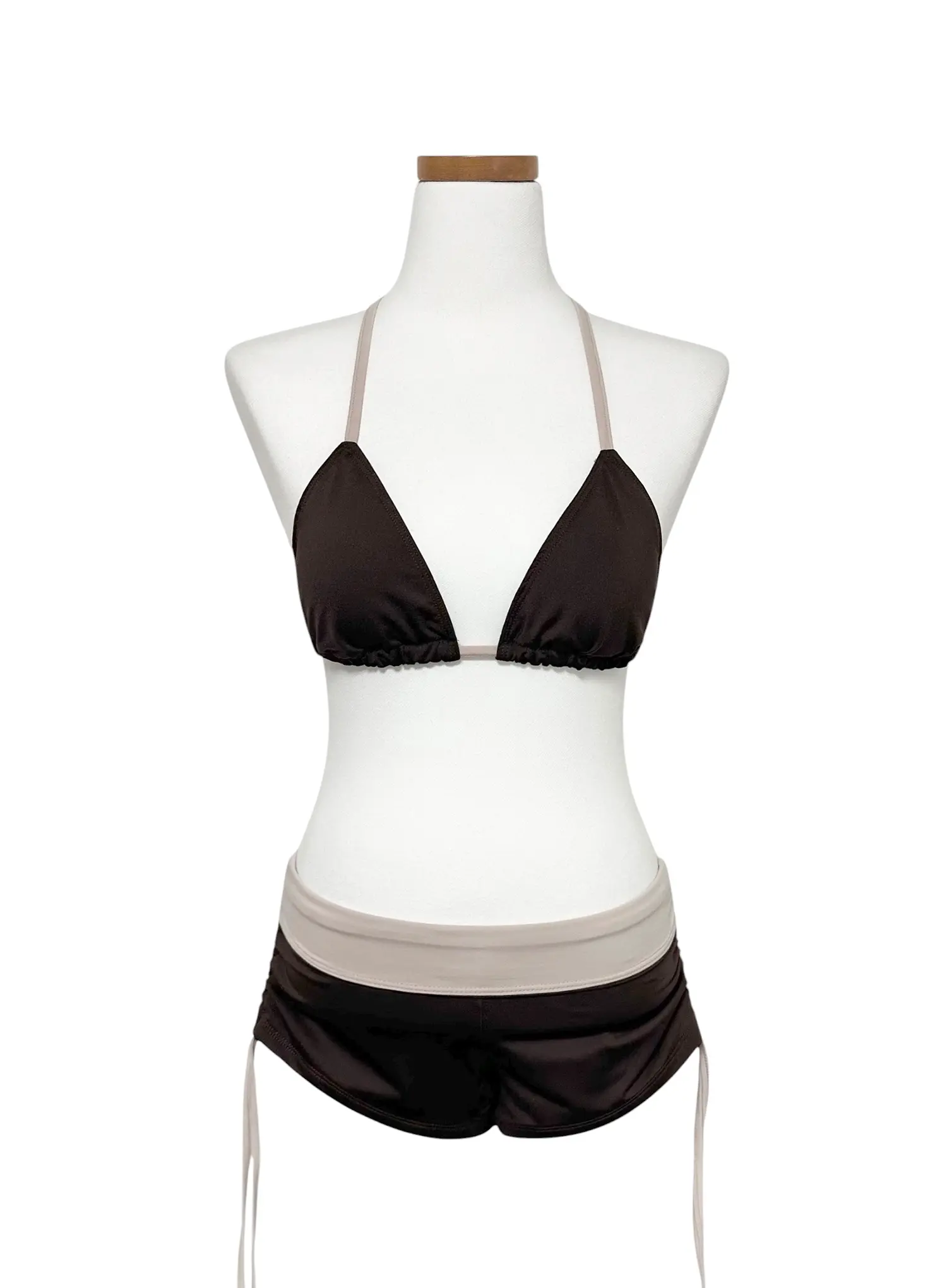 Color Block Foldover Short Bikini Set IY514 - Image 8