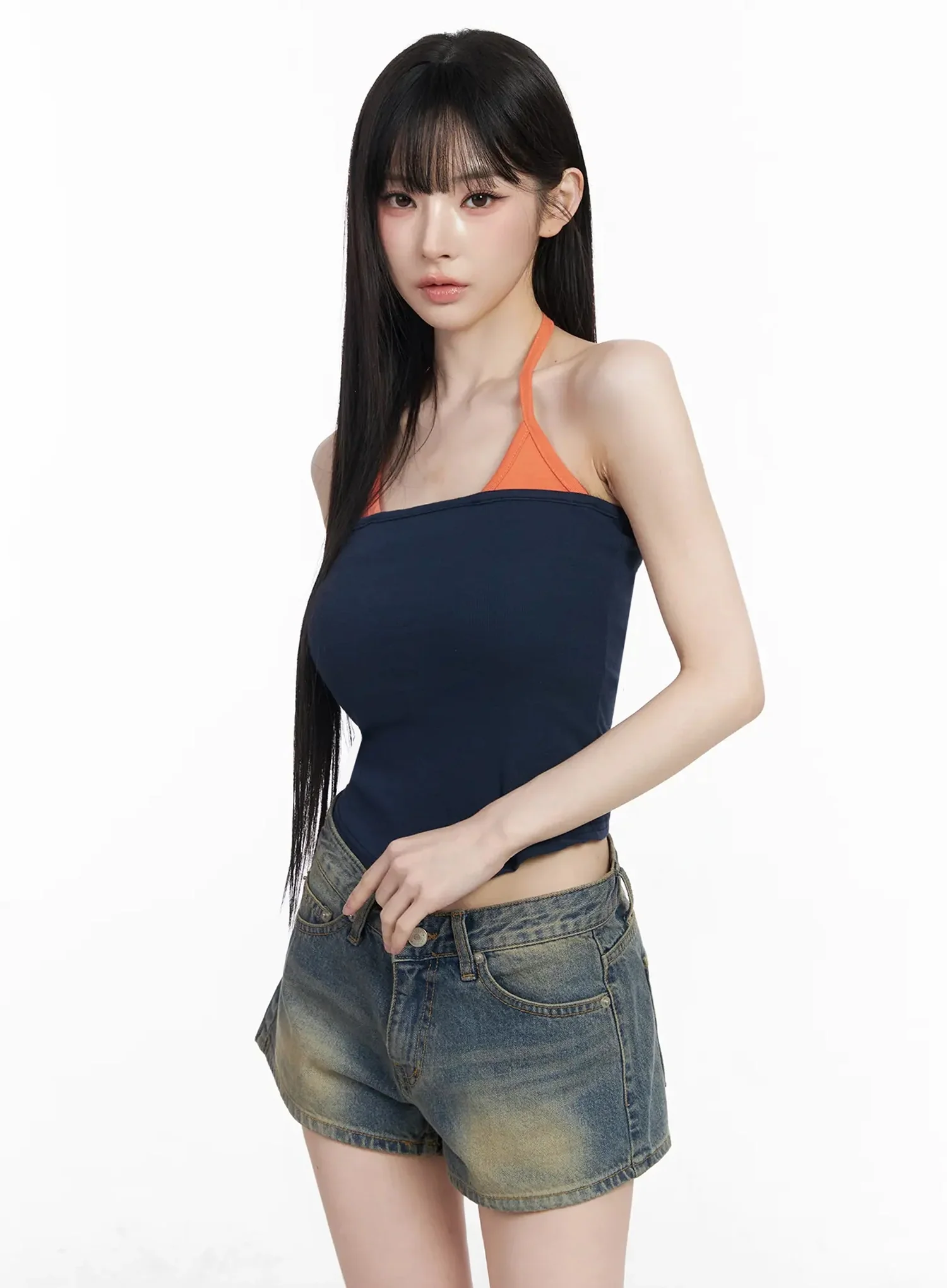 Color Block Halter Sleeveless Top IY511 - Image 2