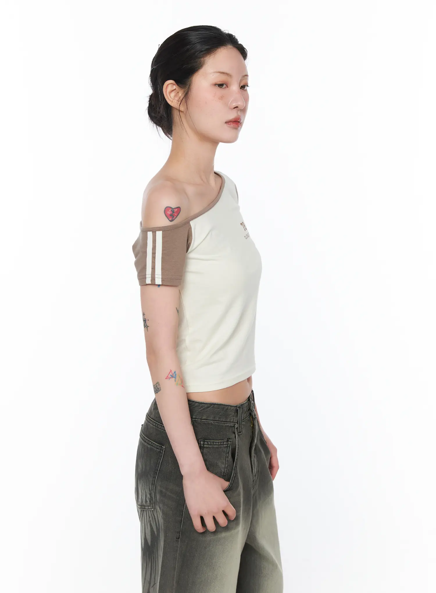 Color Block One-Shoulder Top CA524 - Image 6