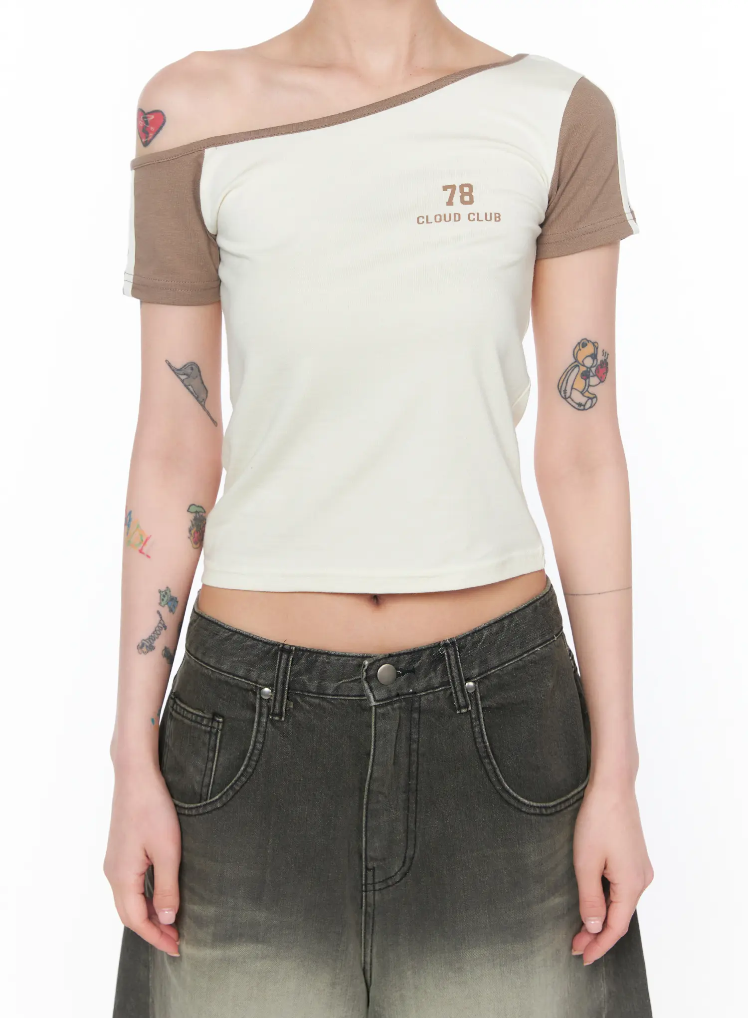 Color Block One-Shoulder Top CA524 - Image 8