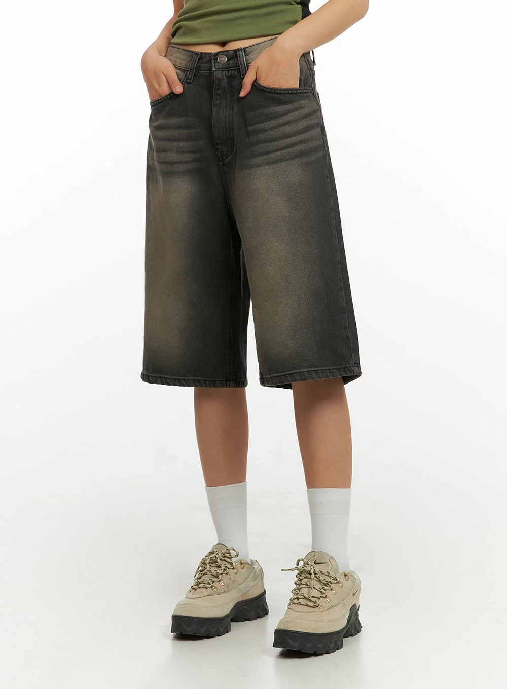 Color Washed Jorts IY422 - Image 2