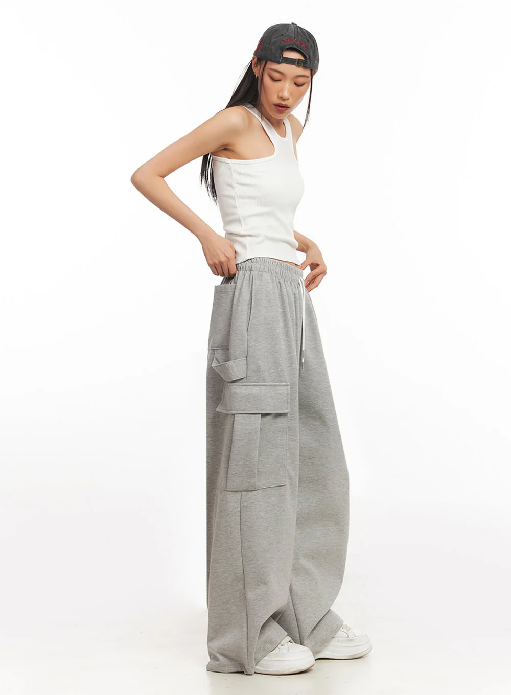 Comfy Cargo Wide-Fit Sweatpants IA504 - Image 9