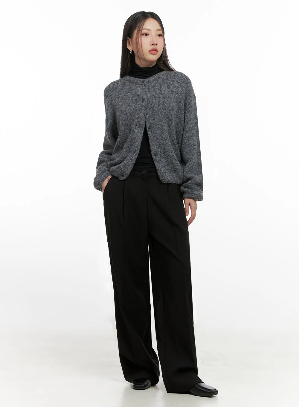 ComfyRound Neck Sweater Cardigan IN415 - Image 10