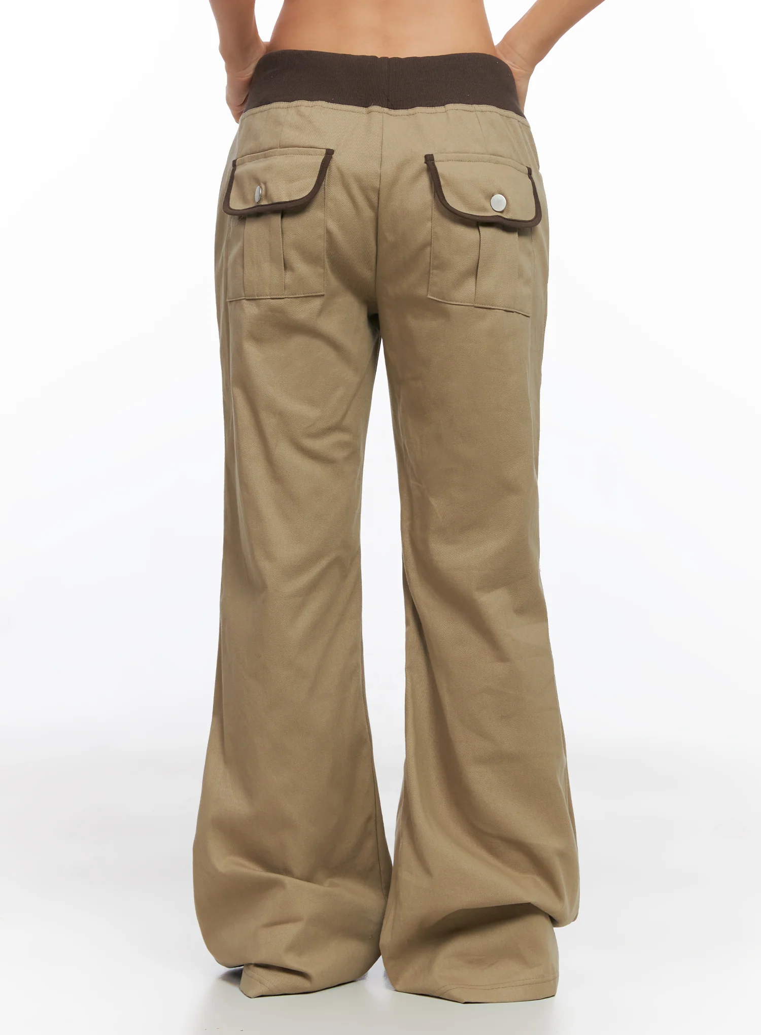 Contrast Bootcut Cotton Pants CO515 - Image 7