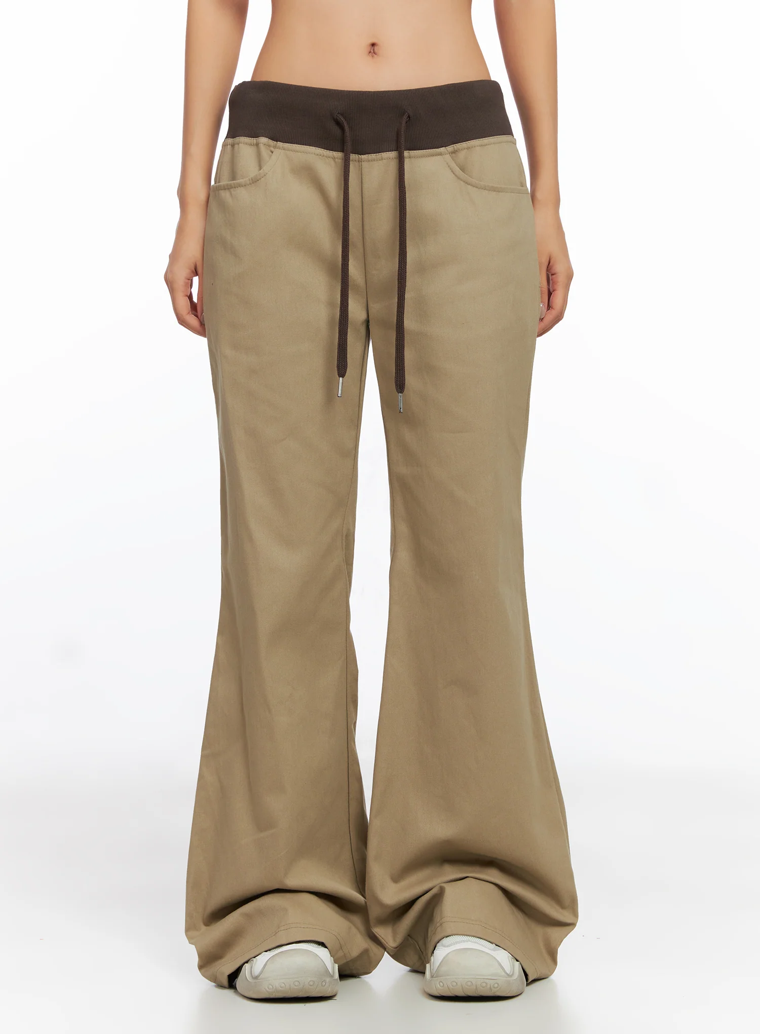 Contrast Bootcut Cotton Pants CO515 - Image 9