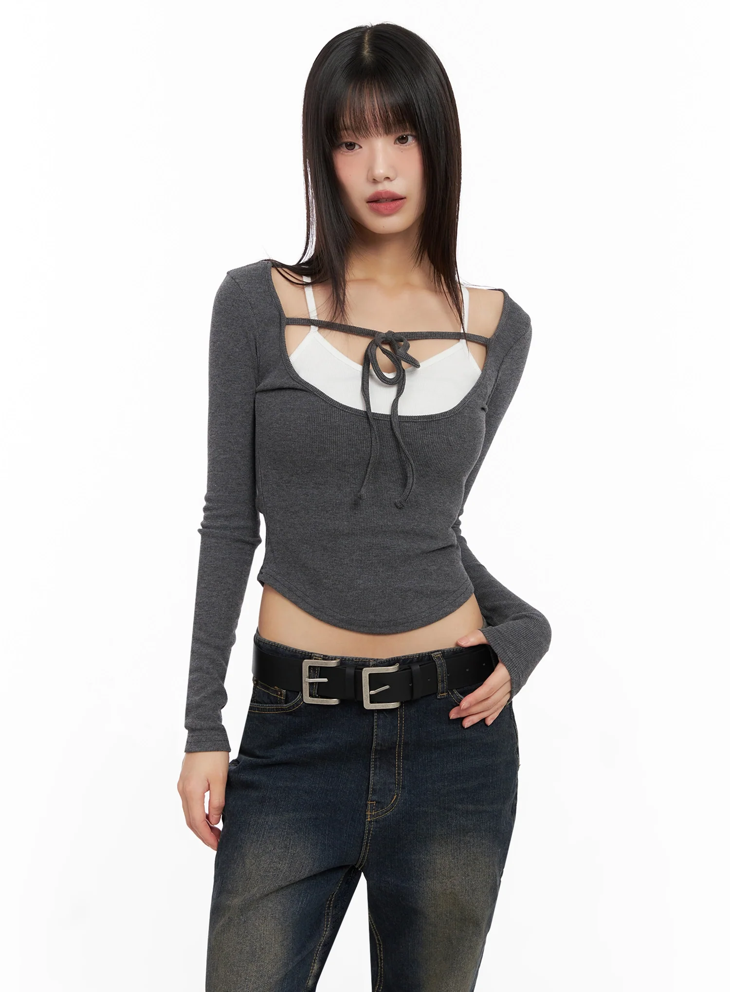 Contrast Front Ribbon Top IN503 - Image 10