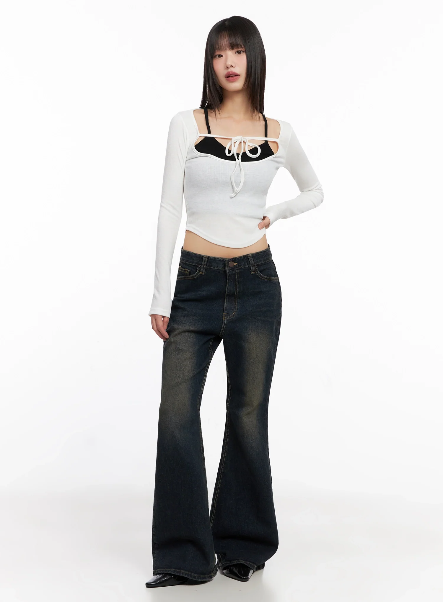 Contrast Front Ribbon Top IN503 - Image 6