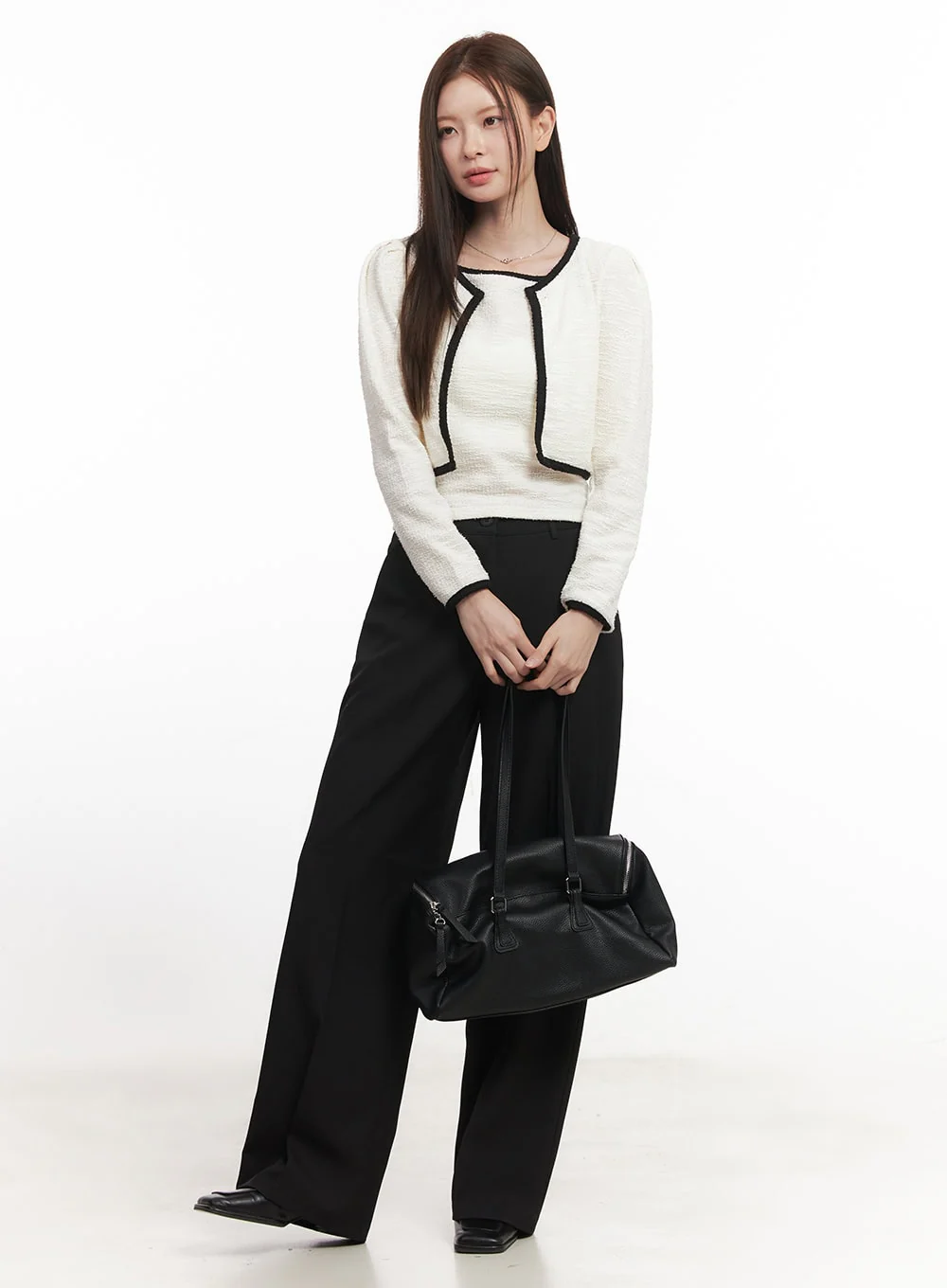 Contrast Tank Top Cardigan Set CA501 - Image 2