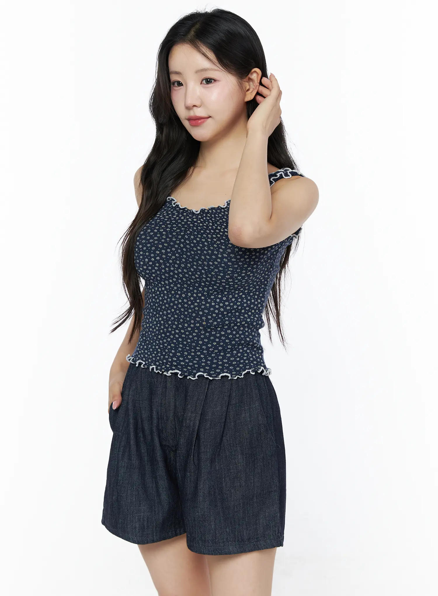 Contrast Trim Floral Tank Top IU525 - Image 12