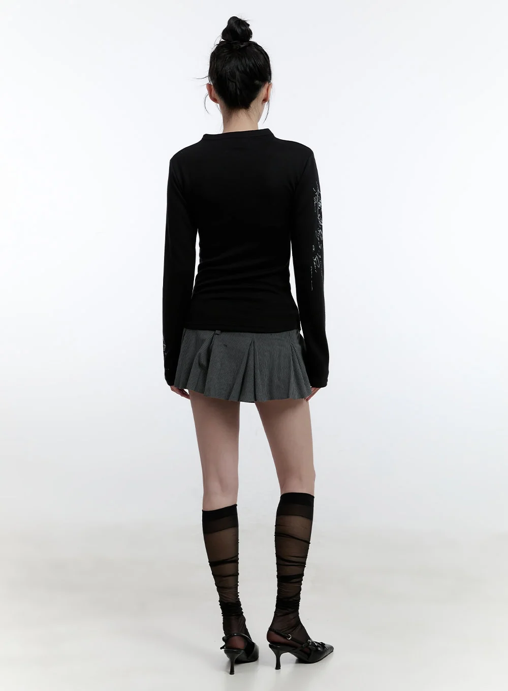 Corduroy Pleated Wrap Mini Skirt CJ522 - Image 6