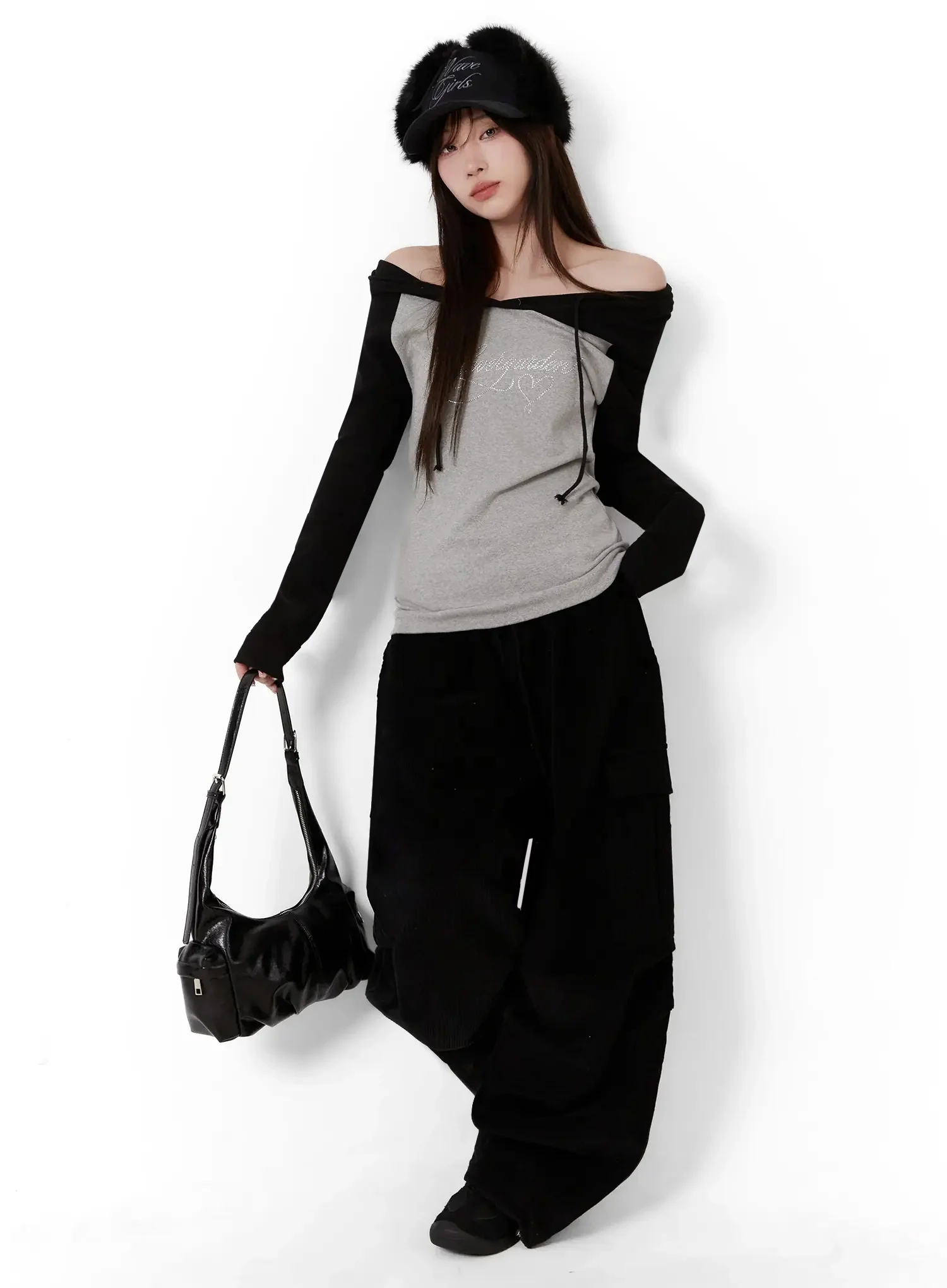 Corduroy Wide Cargo Pants IJ521 - Image 12