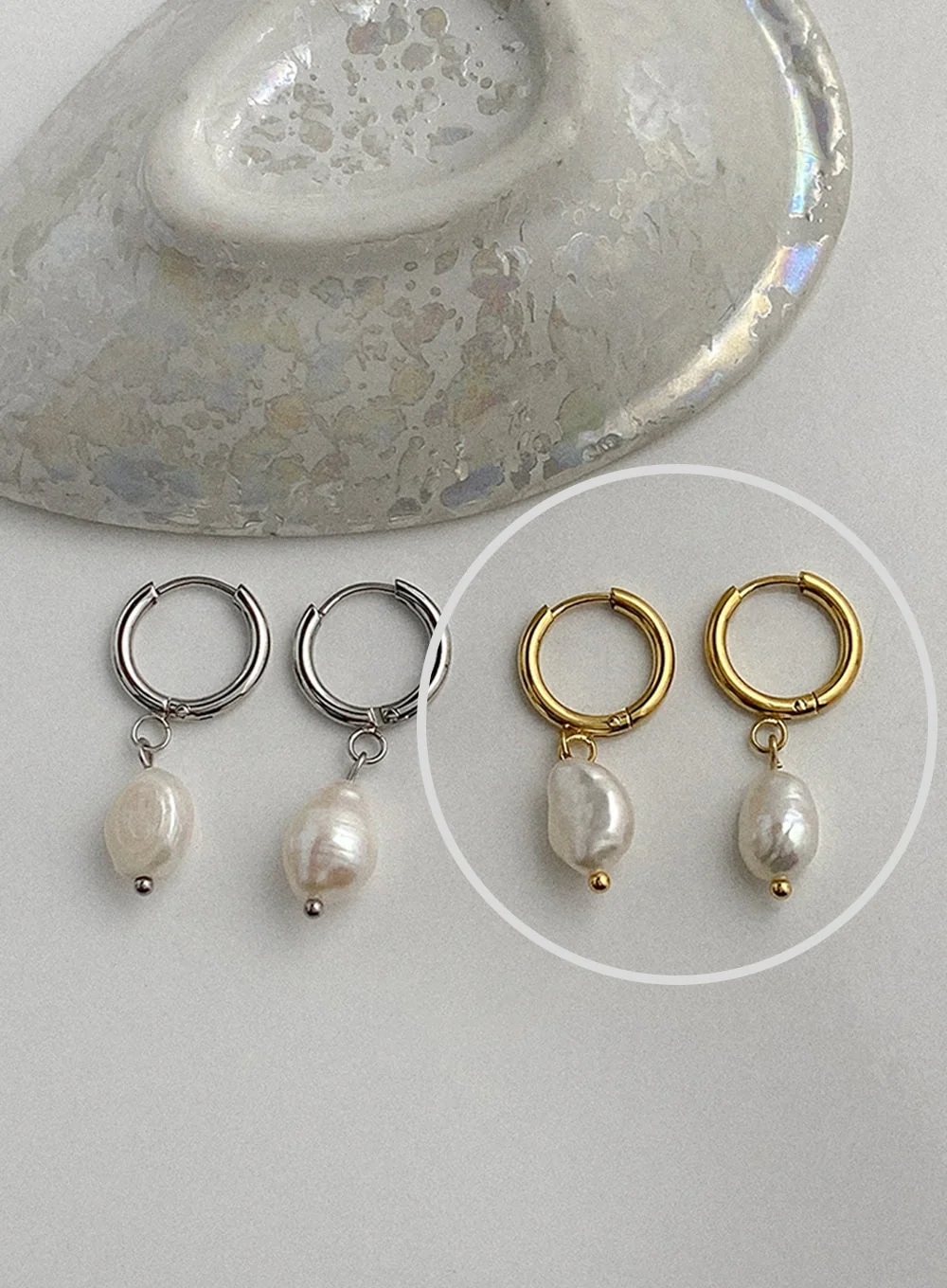 Core Faux Pearl Earrings IA517 - Image 5