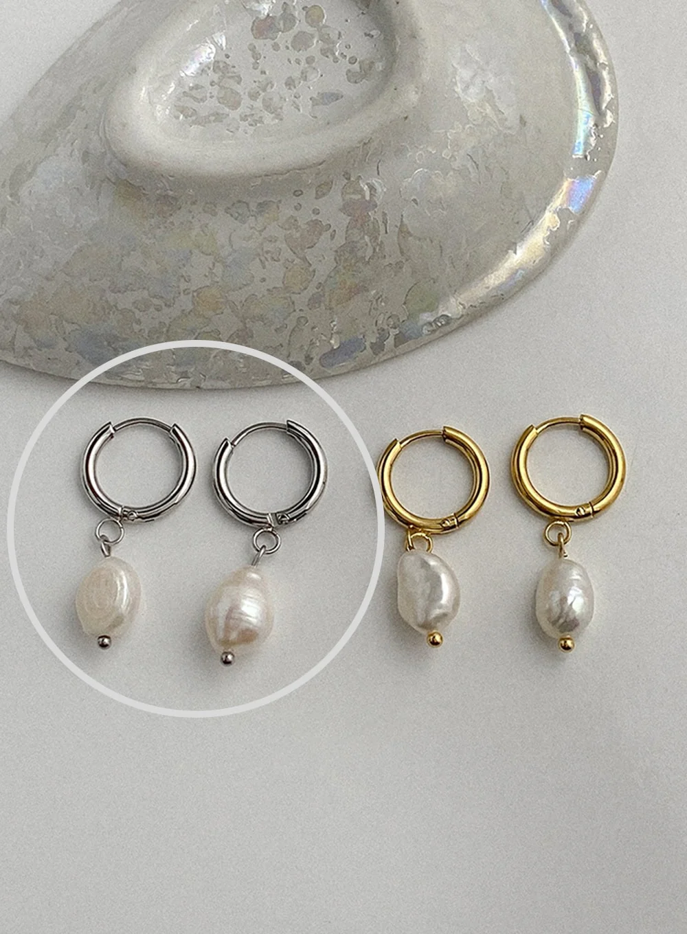Core Faux Pearl Earrings IA517 - Image 6