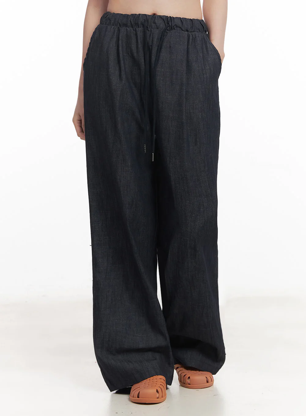 Cotton Denim Wide-Leg Pants IY509 - Image 2
