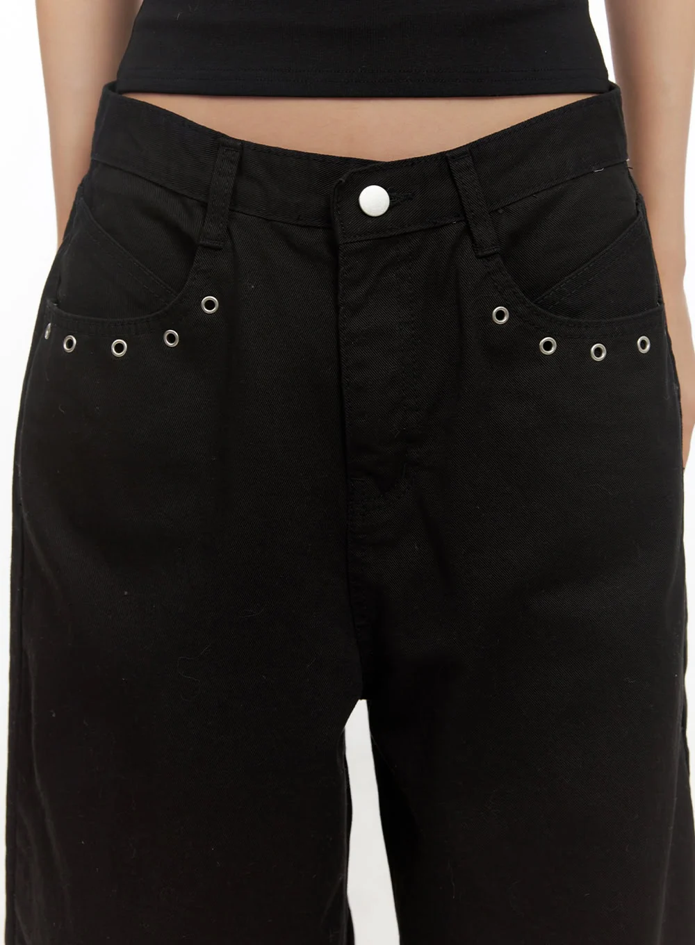 Cotton Eyelet Detail Wide-Leg Pants CD416 - Image 8