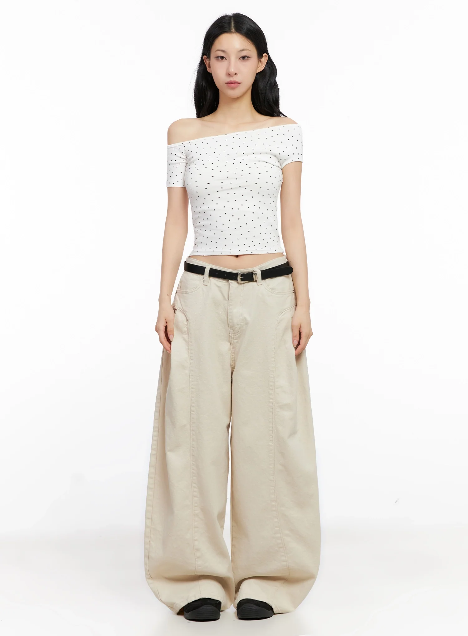 Cotton Oversized Wide-Leg Pants IG508 - Image 3