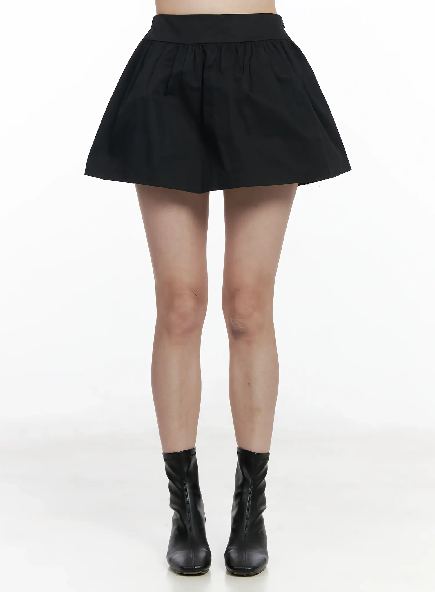 Cotton Shirred A-Line Mini Skirt IF524