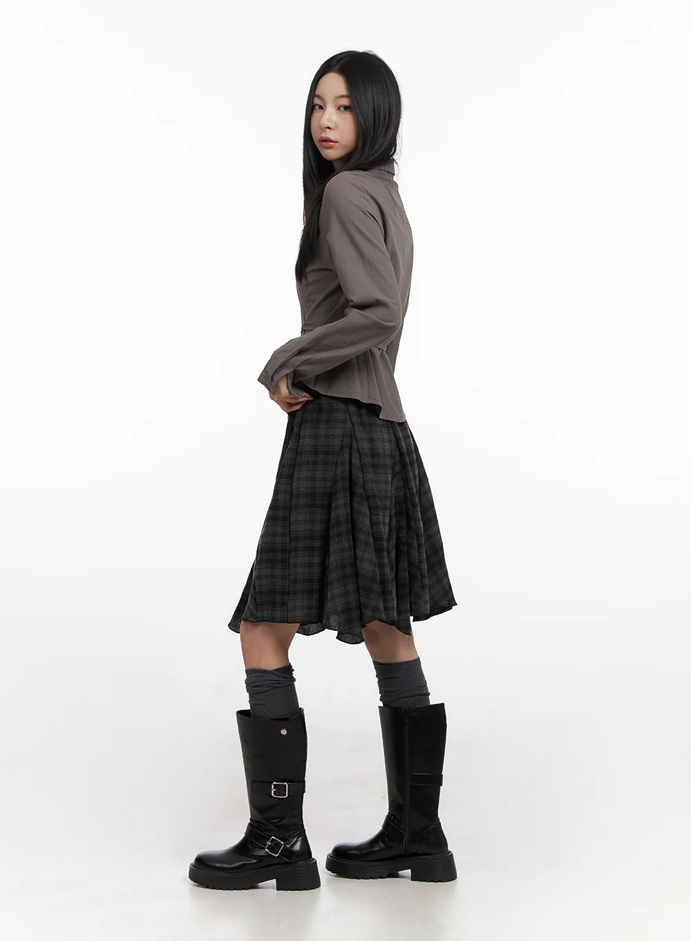 Cotton Strap Collar Shirt CN426 - Image 3